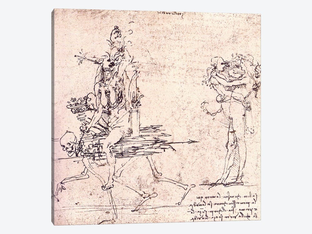 Illustration for Virtue and Envy by Leonardo da Vinci 1-piece Canvas Art Print