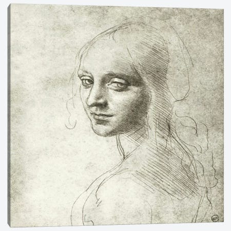 Head of a Girl, 1483 Canvas Print #15397} by Leonardo da Vinci Canvas Art Print