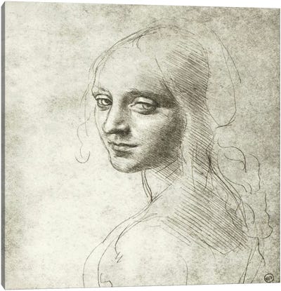 Head of a Girl, 1483 Canvas Art Print - Leonardo da Vinci