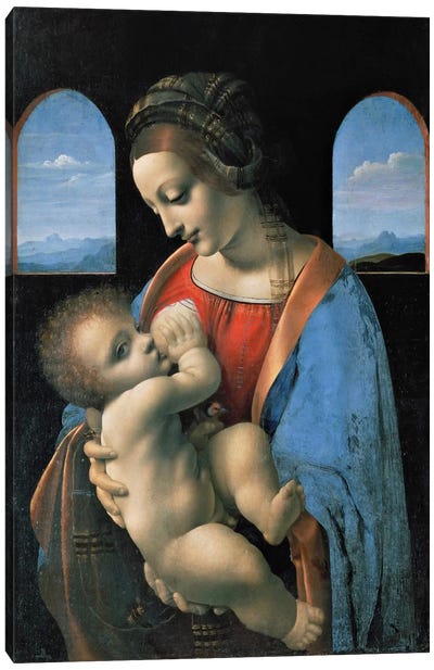 Madonna Litta, 1490 Canvas Art Print - Leonardo da Vinci