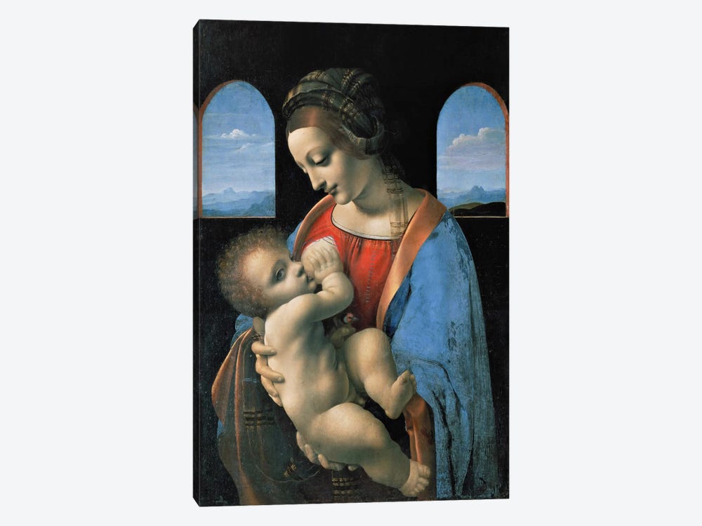Madonna Litta, 1490 by Leonardo da Vinci 1-piece Canvas Art Print