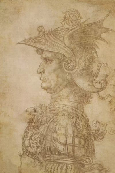 Profile of a Warrior in Helmet