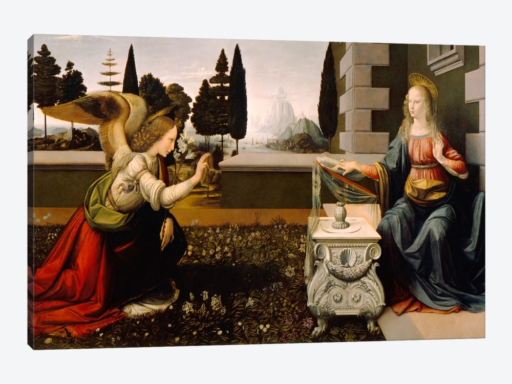 Annunciation by Leonardo da Vinci 1-piece Canvas Artwork