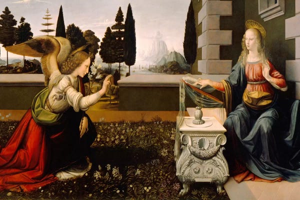 Famous Art: Annunciation by Leonardo da Vinci