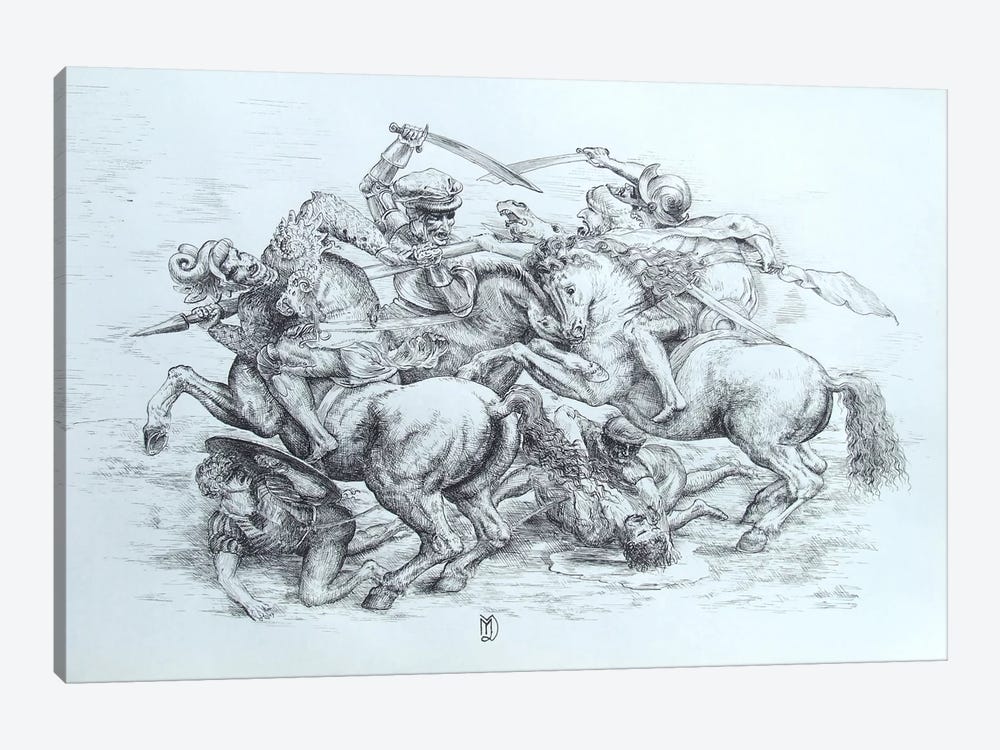 The Battle of Anghiari, 1505 by Leonardo da Vinci 1-piece Canvas Print