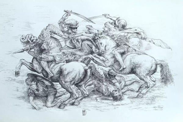 Military: The Battle of Anghiari, 1505 by Leonardo da Vinci