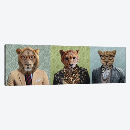 Dressed Up Wild Cat Trio Canvas Print #15439} by 5by5collective Canvas Print