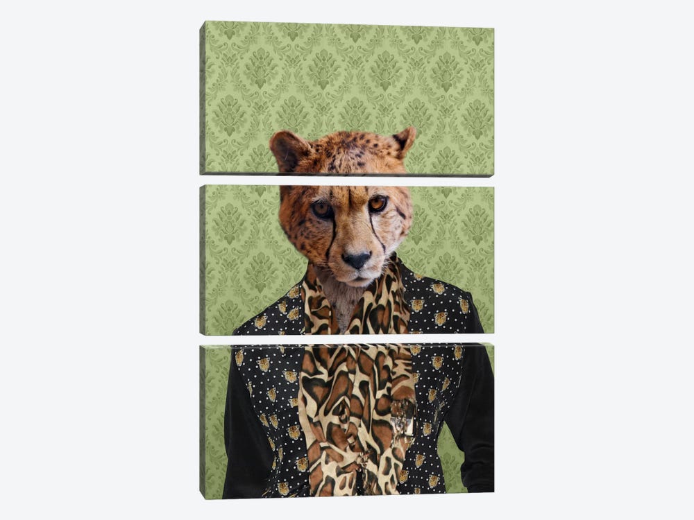 Chase the Cheetah by 5by5collective 3-piece Canvas Art Print