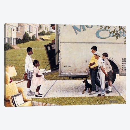 Moving In (New Kids In The Neighborhood) Canvas Print #1544} by Norman Rockwell Canvas Art