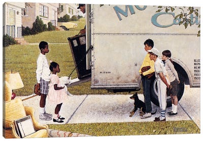 Moving In (New Kids In The Neighborhood) Canvas Art Print - Norman Rockwell
