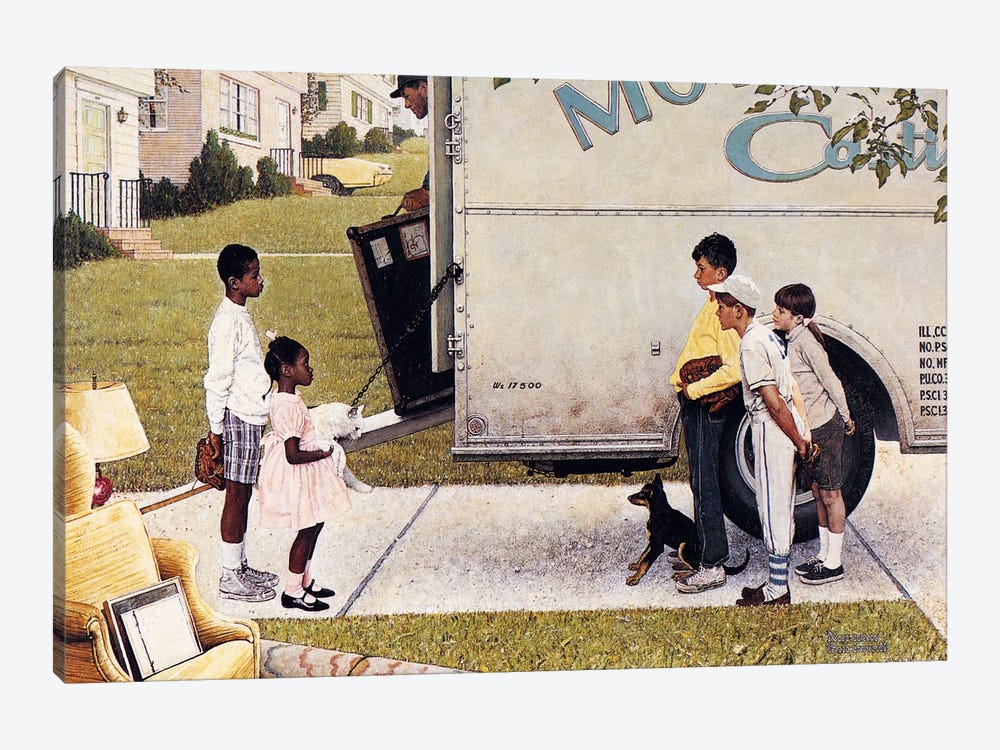 Moving In (New Kids In The Neighborhood) by Norman Rockwell 1-piece Canvas Artwork