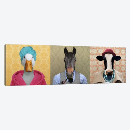 Farm Animals Dressed Up Canvas Print #15462} by 5by5collective Canvas Wall Art