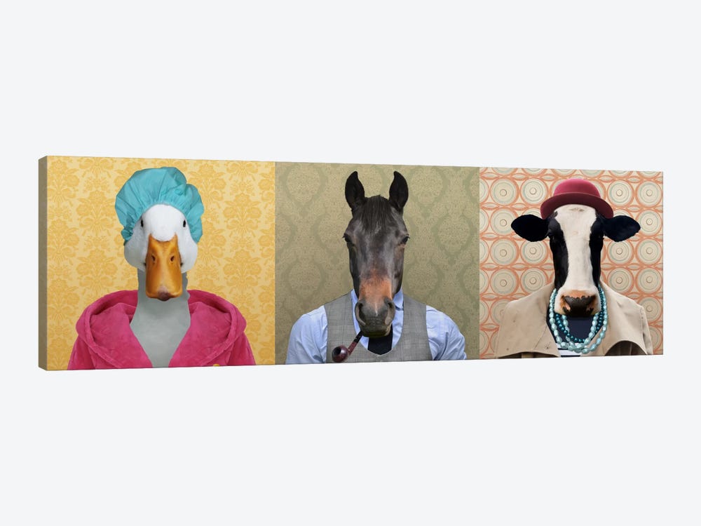 Farm Animals Dressed Up 1-piece Canvas Art Print