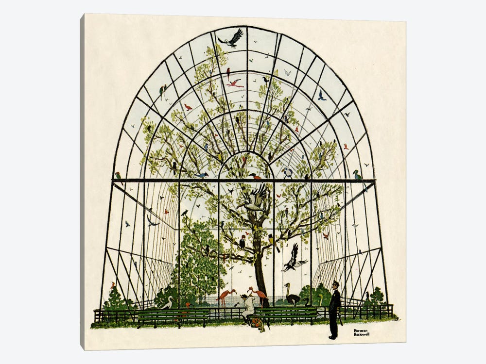 The Aviary by Norman Rockwell 1-piece Art Print