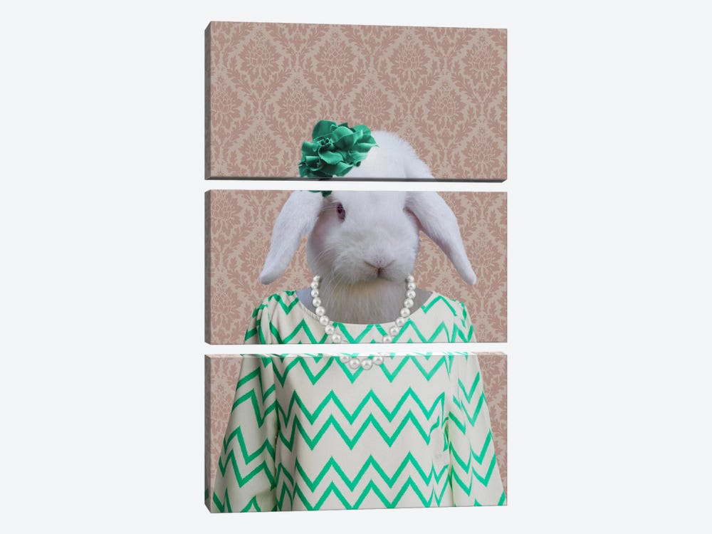 Rachel the Rabbit by 5by5collective 3-piece Art Print