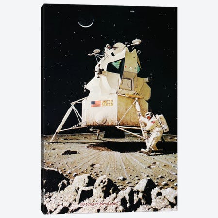 Man on the Moon Canvas Print #1548} by Norman Rockwell Art Print