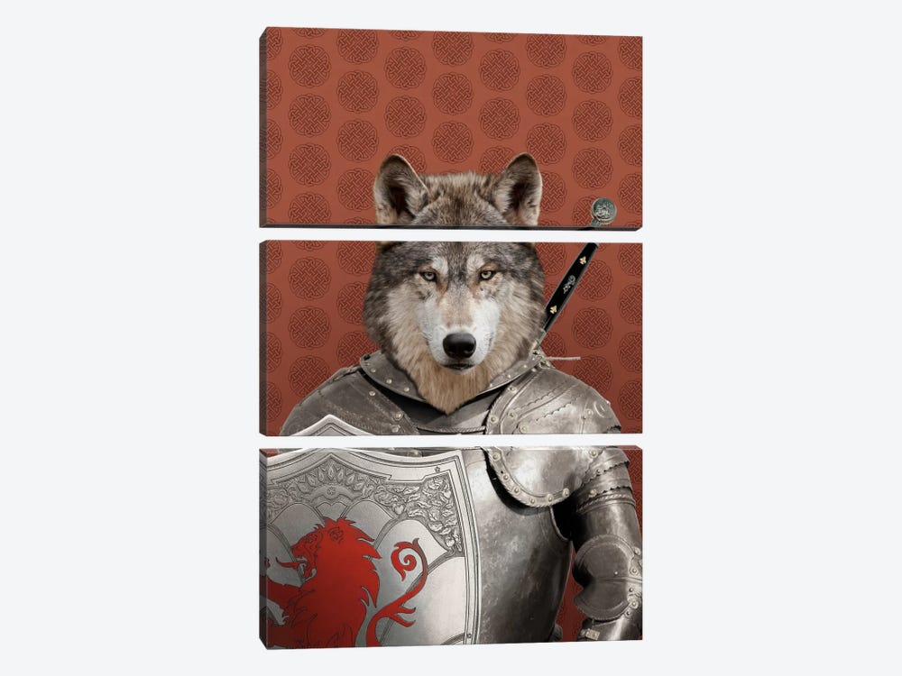 William the Wolf by 5by5collective 3-piece Canvas Print