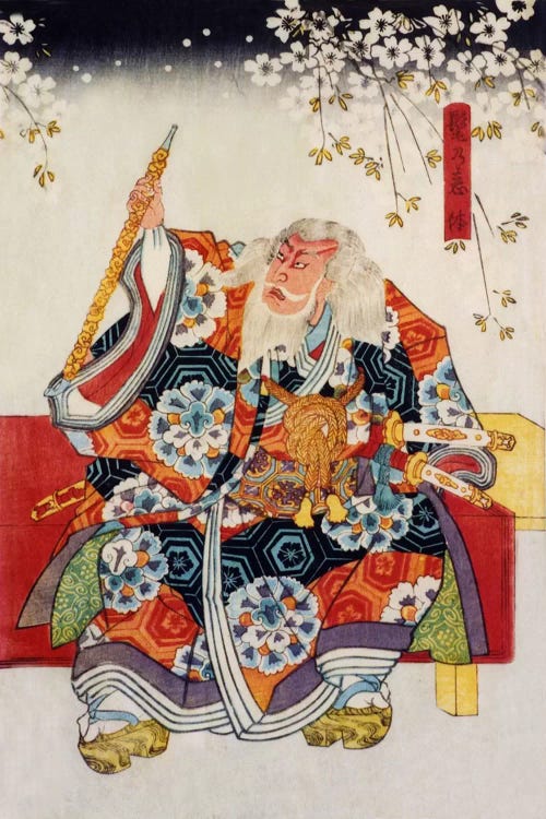 old samurai painting