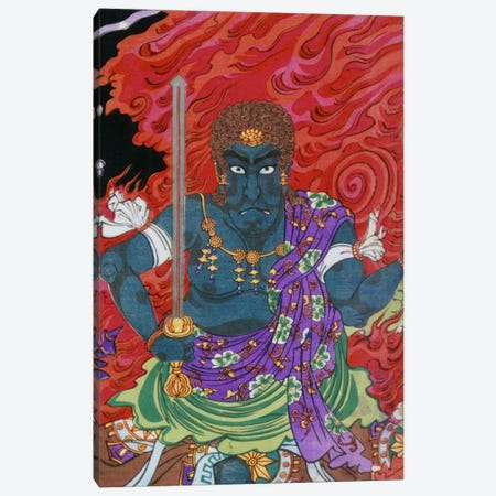 Acala (fudo) with Sword Canvas Print #1628} by Unknown Artist Canvas Wall Art