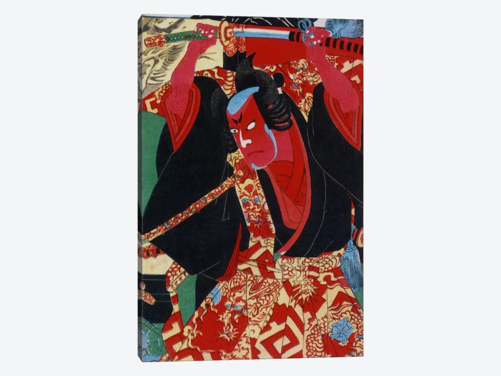 Samurai Painted Red by Unknown Artist 1-piece Canvas Art