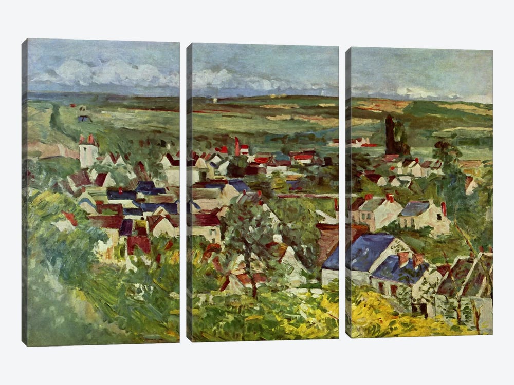 View of Auvers by Paul Cezanne 3-piece Art Print