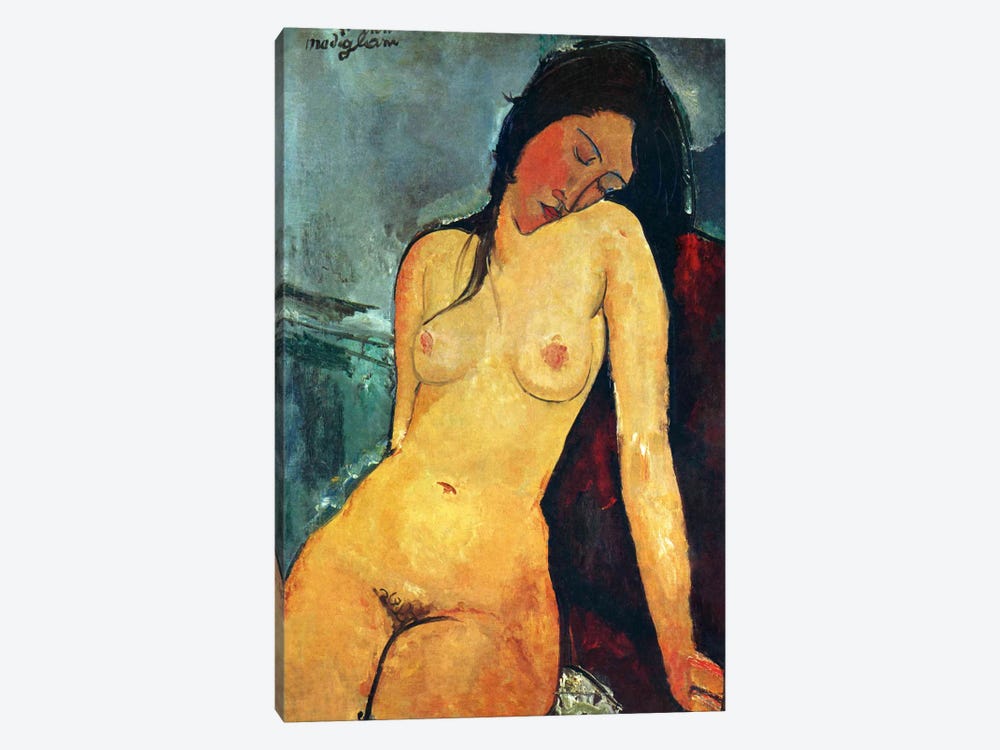 Seated Nude by Amedeo Modigliani 1-piece Canvas Wall Art