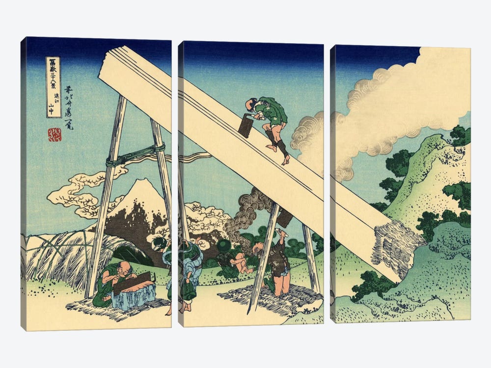 The Fuji from The Mountains of Totomi by Katsushika Hokusai 3-piece Canvas Artwork