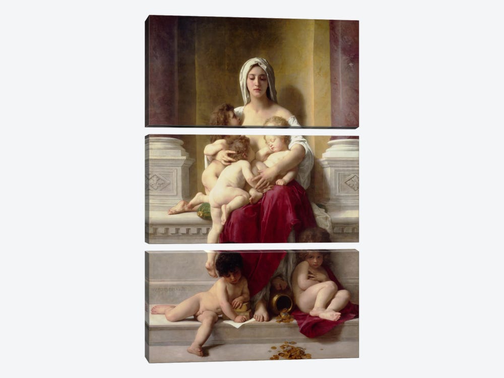 Charity by William-Adolphe Bouguereau 3-piece Art Print