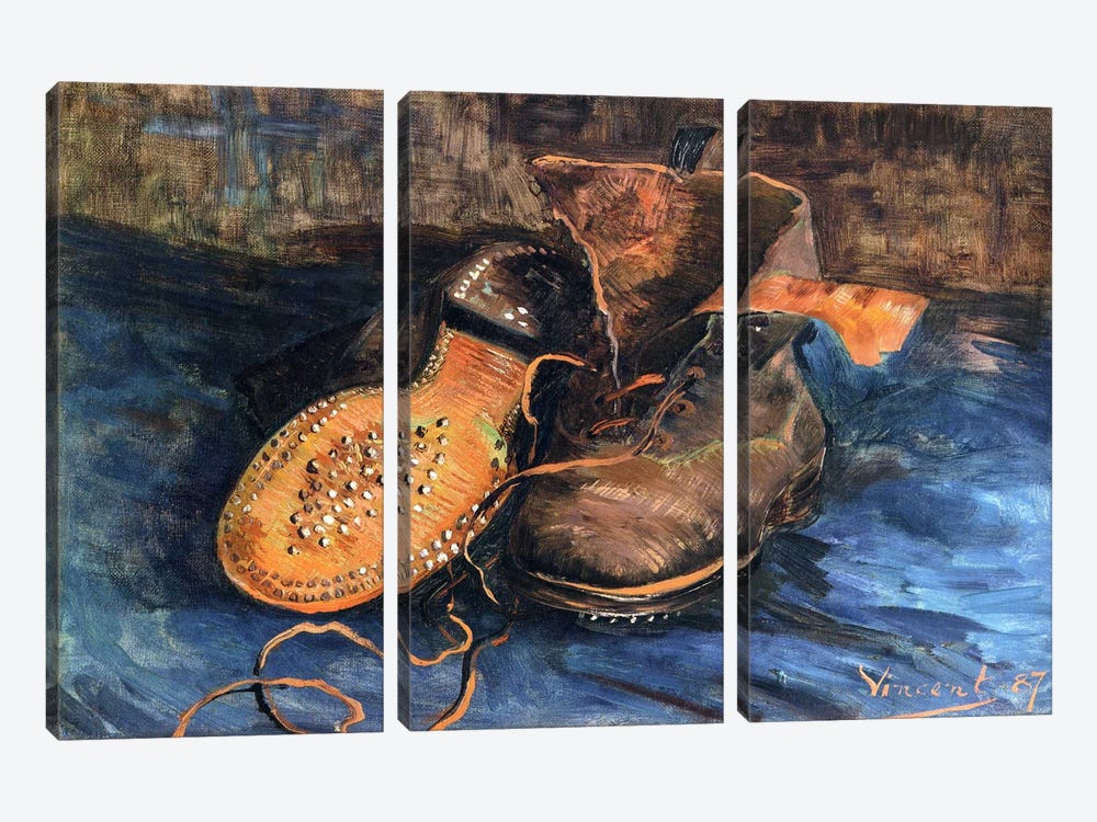 A Pair of Shoes by Vincent van Gogh 3-piece Art Print