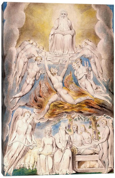 Satan Before The Throne of God Canvas Art Print - William Blake