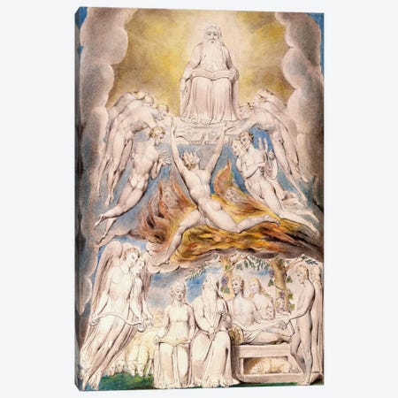 Satan Before The Throne of God Canvas Print #1751} by William Blake Canvas Art