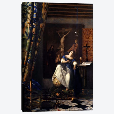 Allegory of The Faith Canvas Print #1757} by Johannes Vermeer Canvas Art Print
