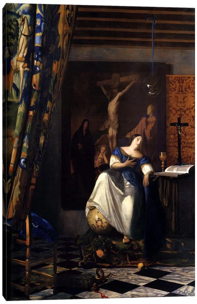 Allegory of The Faith Canvas Art Print - Johannes Vermeer