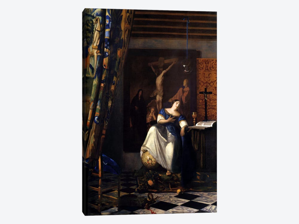 Allegory of The Faith by Johannes Vermeer 1-piece Canvas Art Print