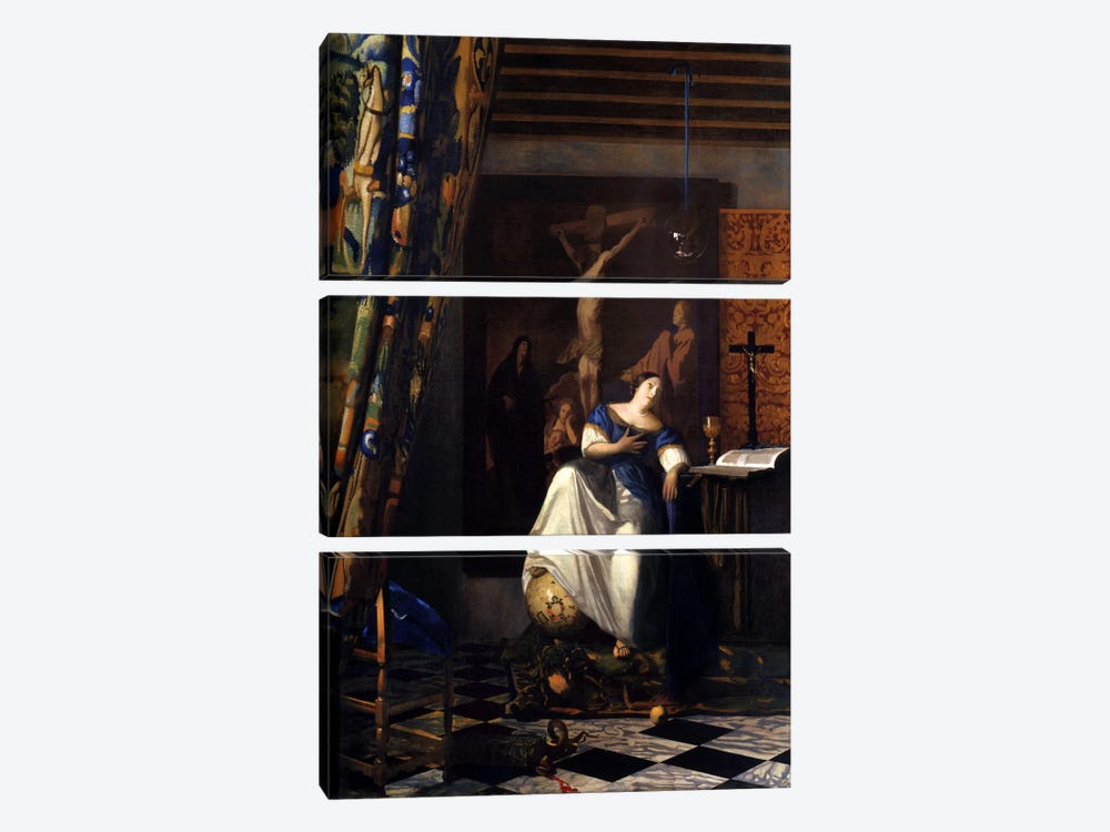 Allegory of The Faith by Johannes Vermeer 3-piece Art Print