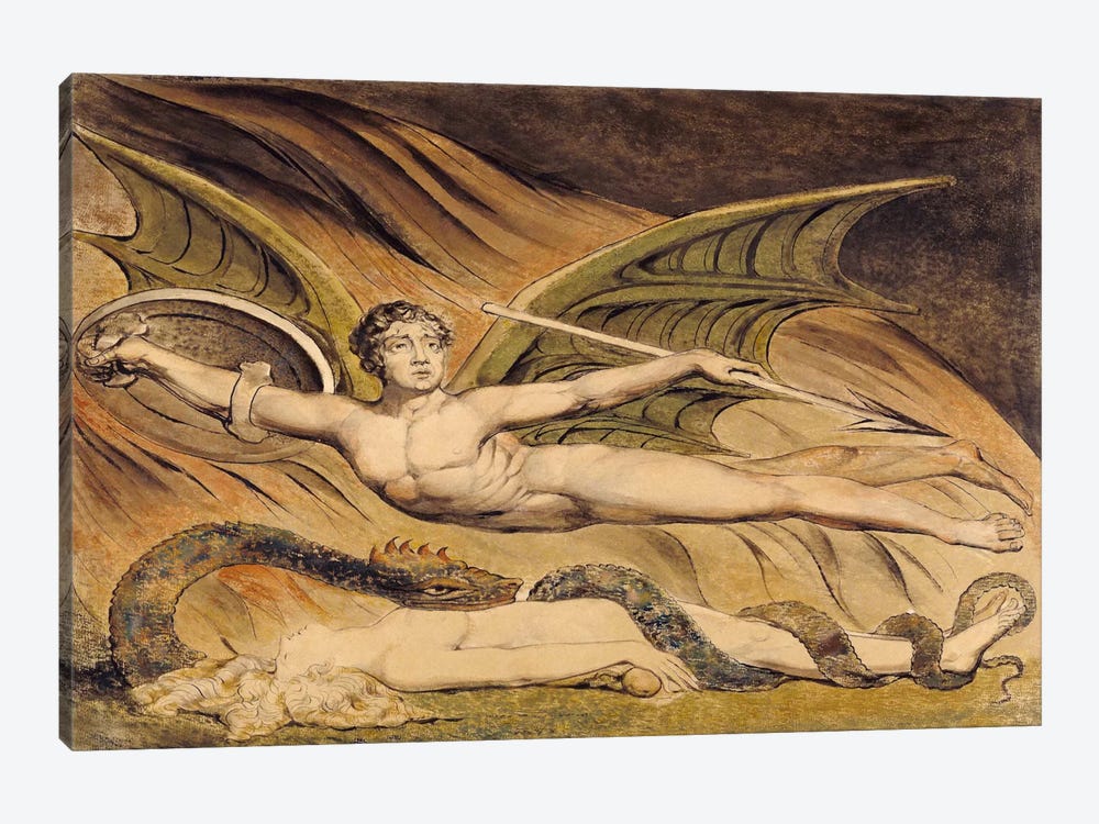 Satan Exulting Over Eve by William Blake 1-piece Canvas Art Print