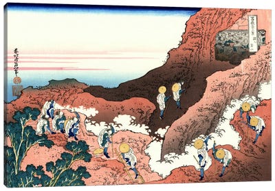 Climbing on Mt. Fuji Canvas Art Print - Katsushika Hokusai