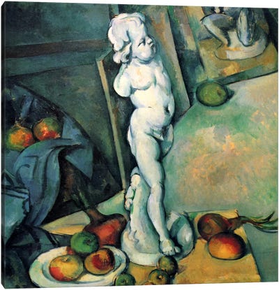 Still Life with Cherub Canvas Art Print - Paul Cezanne