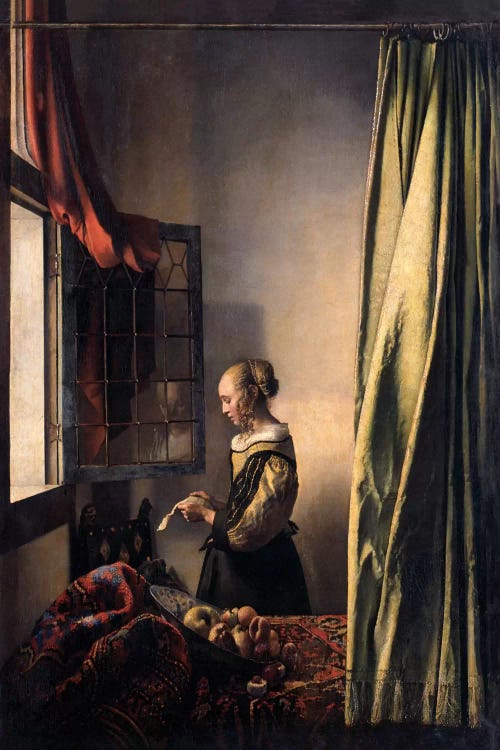 Girl Reading a Letter at an Open Window