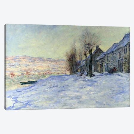 Lavacourt Sunshine and Snow Canvas Print #1795} by Claude Monet Canvas Art Print