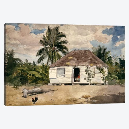Native Huts, Nassau Canvas Print #1799} by Winslow Homer Canvas Art