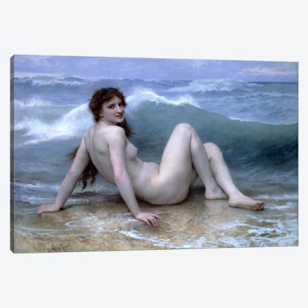 The Wave (La Vague) Canvas Print #1821} by William-Adolphe Bouguereau Canvas Artwork