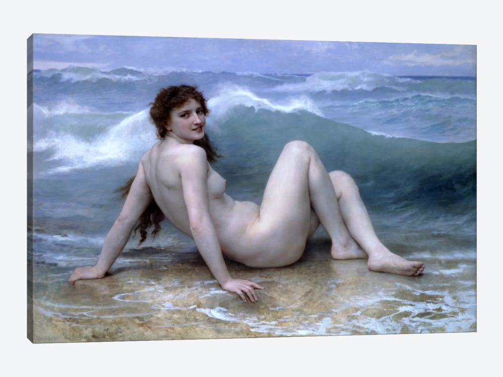 The Wave (La Vague) by William-Adolphe Bouguereau 1-piece Canvas Artwork