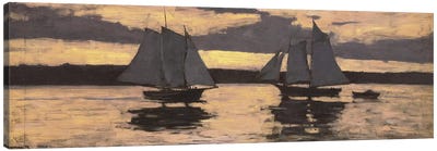 GloucesterMackerel Fleet at Sunset Canvas Art Print - Nautical Décor