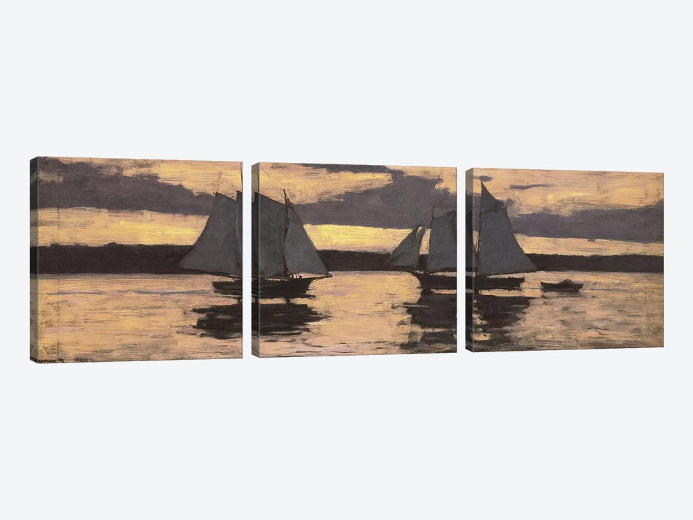 GloucesterMackerel Fleet at Sunset by Winslow Homer 3-piece Canvas Artwork