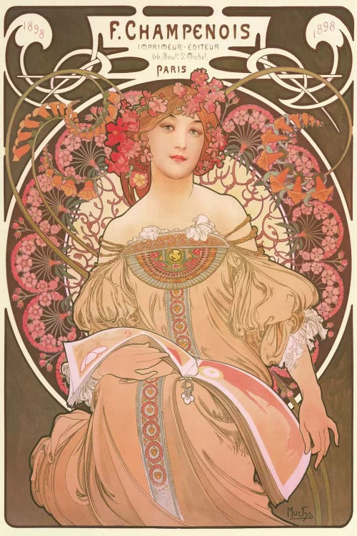 Reverie by Alphonse Mucha wall art