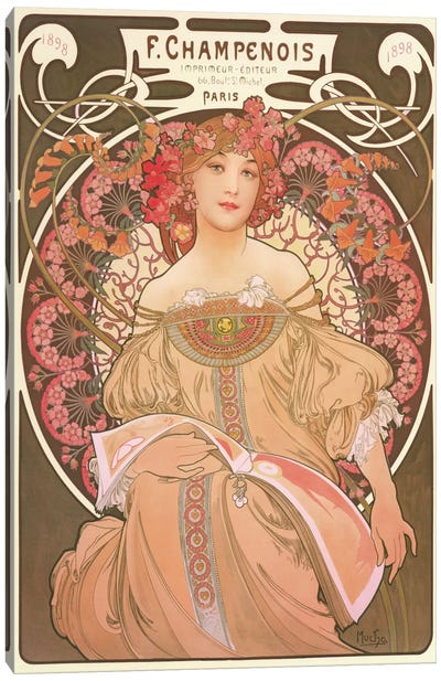 Reverie Canvas Art Print - Art Nouveau