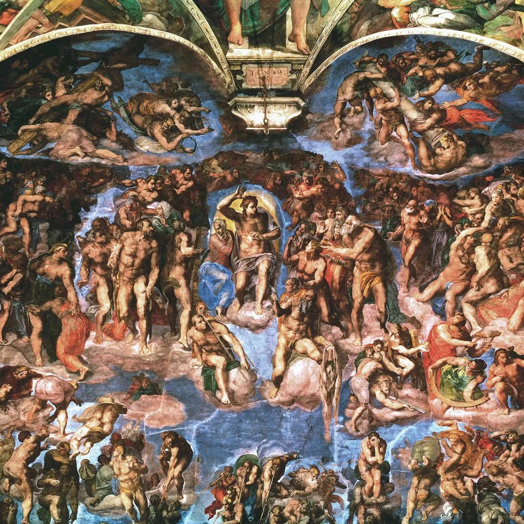 Sistine Chapel: The Last Judgement (Detail Of Upper Half)