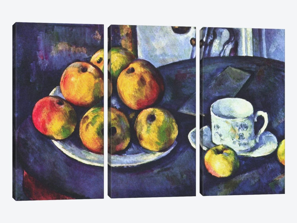 Still Life with Apples by Paul Cezanne 3-piece Canvas Wall Art
