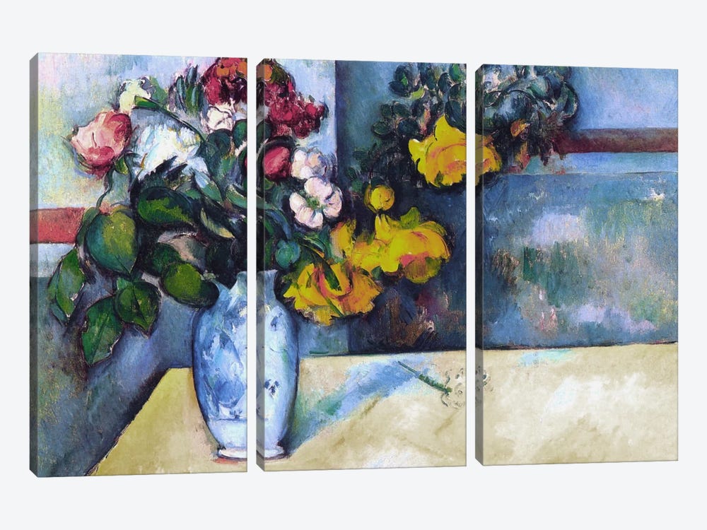 Still Life: Flowers in a Vase by Paul Cezanne 3-piece Art Print